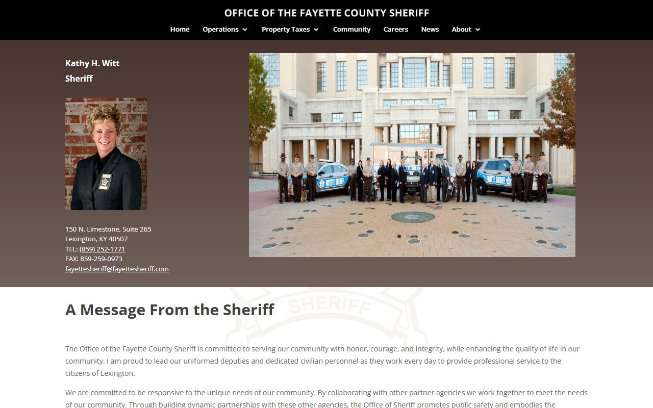 Fayette County Sheriff homepage and office programs