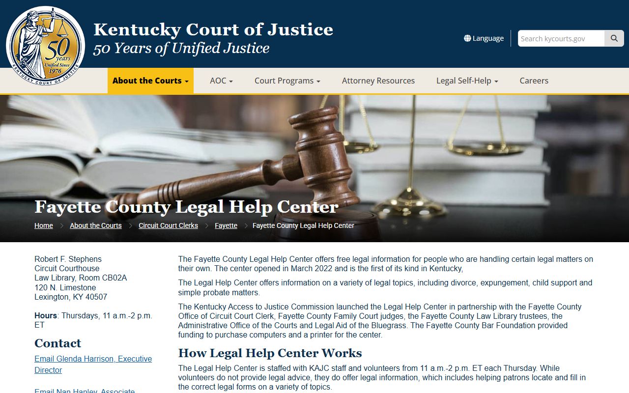 Fayette County court records Legal Help Center self-help resources and guided interviews