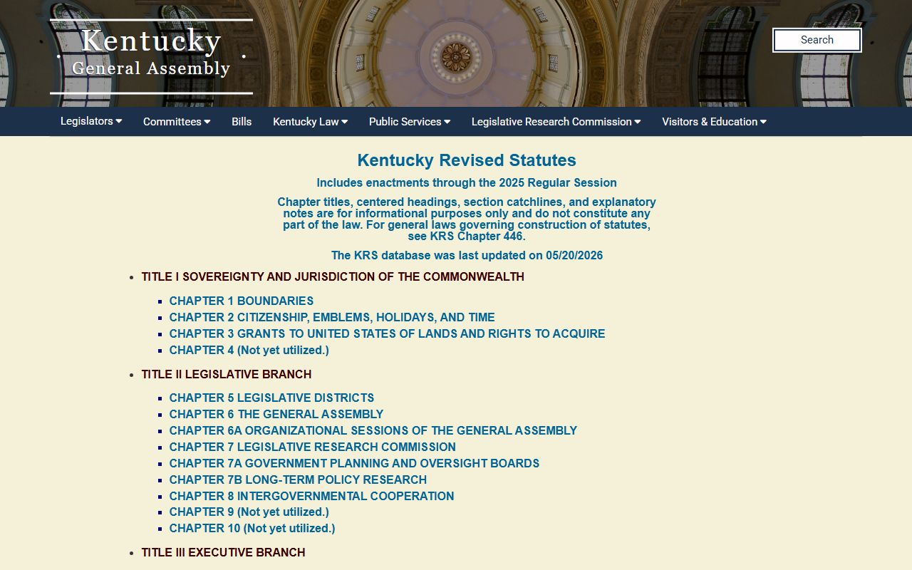 Fayette County public records Kentucky statutes search page for open records laws
