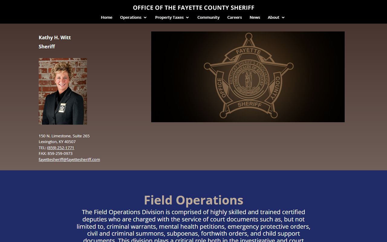 Fayette County Sheriff Field Operations and Warrants Division official page